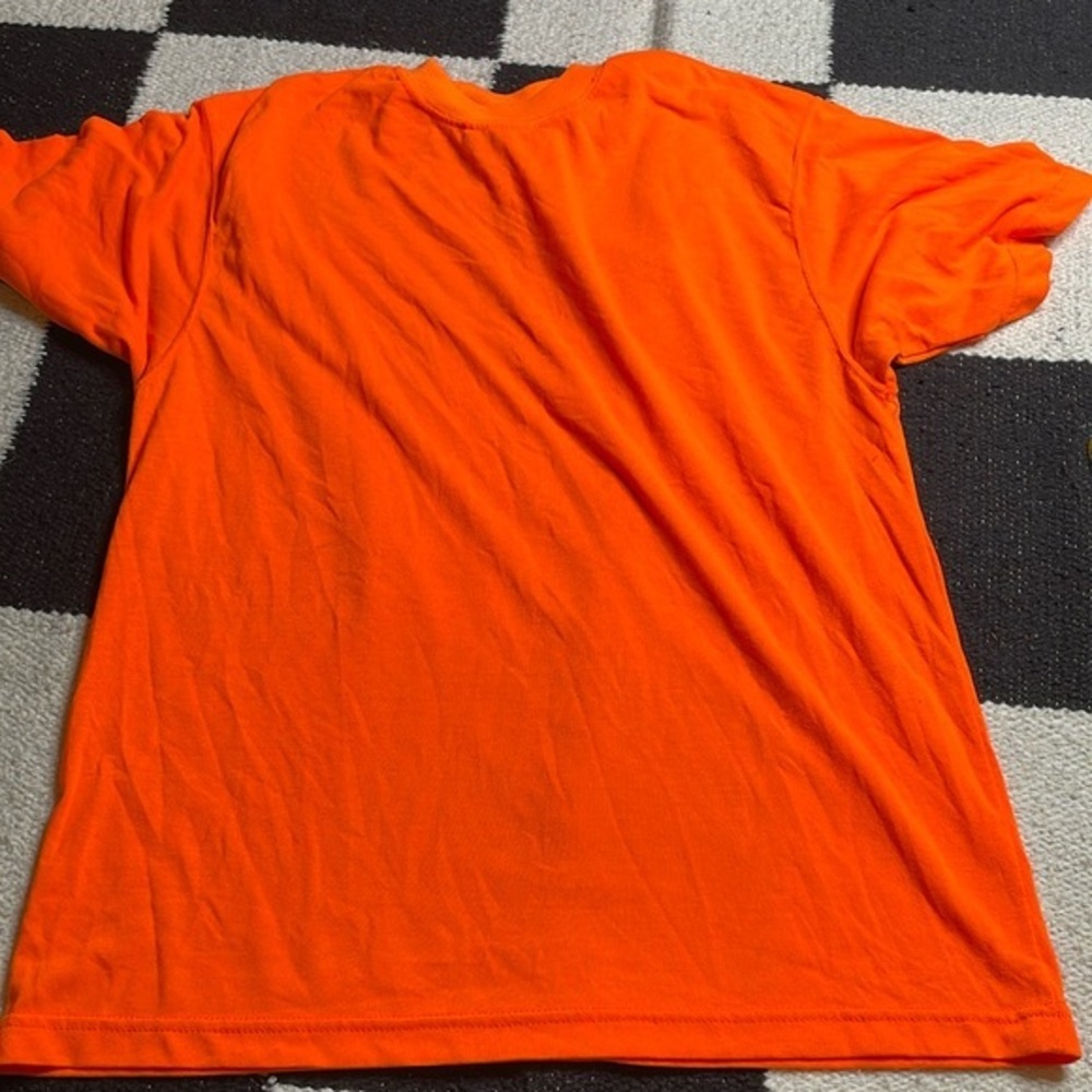 Orange Vintage Hunting Work Utility Visibility Mens Size L Florescent Shirt‎ Tee